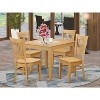 5-Piece Natural Oak Finish Solid Wood Top - Dining Room Set - Seats 4 - 2 of 4