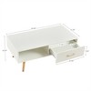 OUTSUPPLY Modern Rectangle Coffee Table with Sliding Drawer, Solid Wood Legs - 2 of 4