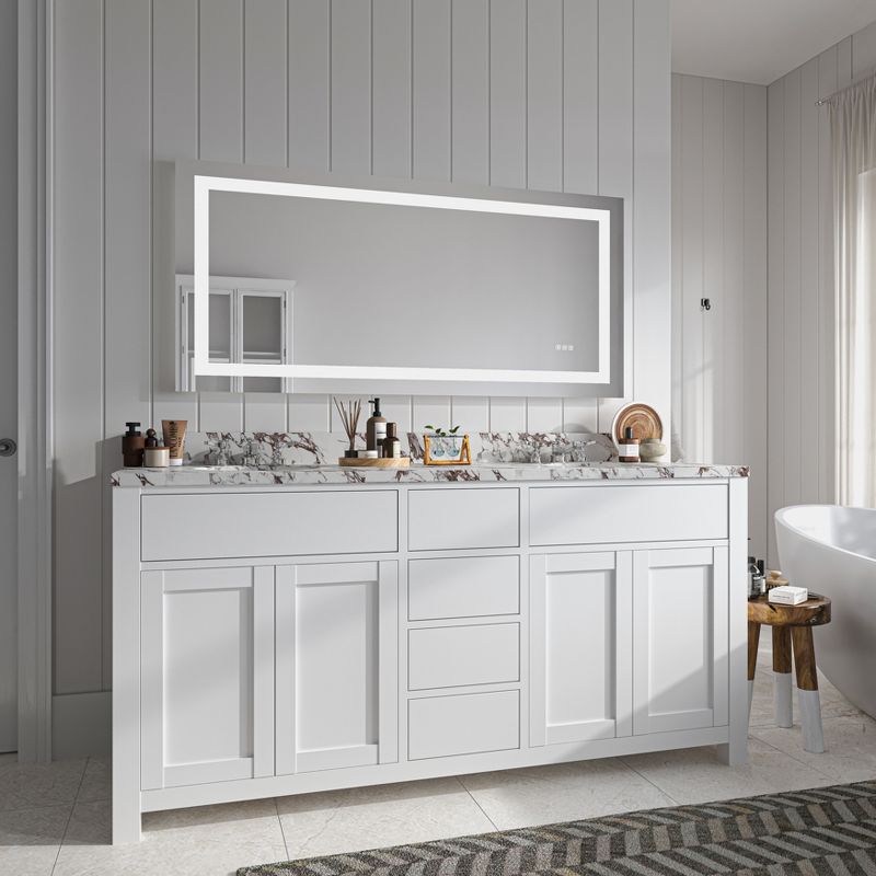 Organnice Frameless Anti-Fog Bathroom Vanity Mirror with Dimmable Light, 3 of 4