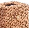 Natural Woven Rattan Tissue Box Cover with Lid, Square 5.7x5.7x5.5 Inch Facial Napkin Holder for Home Decor - 4 of 4