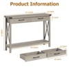 Farmhouse Console Table – 2-Tier with Drawers for Hallway/Living Room, MDF & Wood Legs - 3 of 4