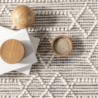 Lucile Gray Wool Moroccan Diamond Area Rug