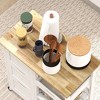 Okak Modern Kitchen Island with Wooden Top, Kitchen Cart with 3 Drawers and 3 Shelves, Countertop Organizer for Dining Room, Kitchen - 2 of 4