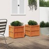 vidaXL Outdoor Garden Planters/Flower Boxes - 2 Pcs Wax Brown Pine - 23.6"x23.6"x23.6" - 3 of 4