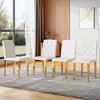 KWPZQEB PU Dining Chairs Set of 4, Classic Kitchen Chairs with Metal Legs, Upholstered & Ergonomic Buckle Backrest, Side Chair for Restaurant - 3 of 4