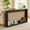 LIVAREEmlen 70.1"Corrugated Texture Storage Table for Entranceways,Narrow Wooden Console Sofa Table,Can Be Placed Behind The Sofa,Black - 2 of 4