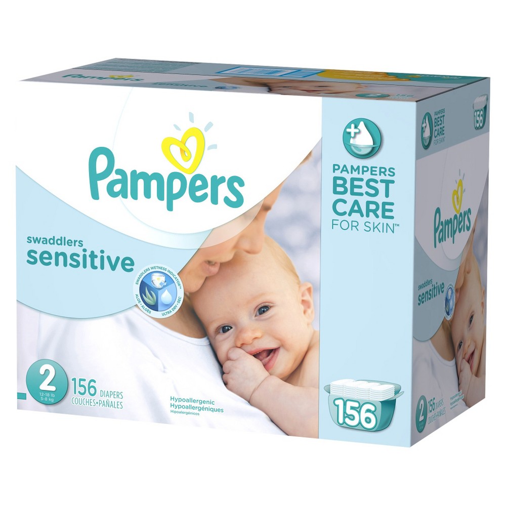 UPC 037000866268 product image for Pampers Swaddlers Sensitive Diapers Economy Plus Pack Size 2 (156 Count) | upcitemdb.com