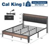 Lusimo Bed Frame California King Upholstered Platform Bed with Storage Headboard and Charging Station - 3 of 4