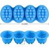 JDICTION Massage Soap Mold - 2 Pcs, 4 Cavities Silicone Mold for Soap Making, Handmade Hair Brush Shampoo Bar Molds(Blue and Green) - 4 of 4