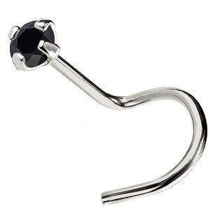 Jewelry Avalanche Black Moissanite 22G 14K Gold Nose Screw Nose Stud - 1 of 4