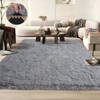 Gray Shag Area Rug, Ultra Soft 1.7" Plush, Non-Slip with Adhesive Pads, for Bedroom or Living Room - 4 of 4