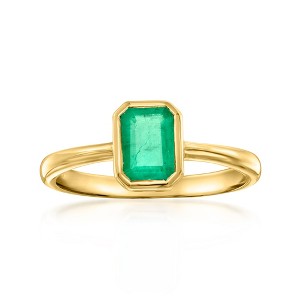 Ross-Simons 0.80 Carat Emerald Ring in 18kt Gold Over Sterling Size 7 - 1 of 3