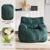 Soft Corduroy Bean Bag Chair with Memory Foam Filling, Tufted Round Lounge Seat for Modern Indoor Spaces, No Assembly Needed-Baofuwish - 3 of 4