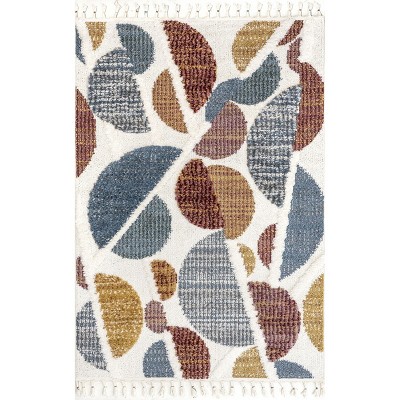 Nuloom Chaya Abstract High/Low Kids Tassel Indoor Area Rug, 4' x 6', Ivory