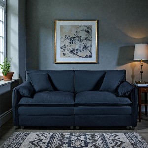 Mshliw Oversized Chenille Loveseat Sofa, 75.6" Deep Seat 2-Seater Cloud Couch, Modern Comfy Upholstered Love Seat for Living Room Bedroom Apartment - 1 of 4