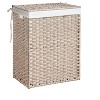 JANSNO PE Rattan Powder Coating Frame Laundry Hamper With Lid, 100L Capacity - 2 of 4