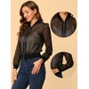 Allegra K Women's Zip Up See-Through Lightweight Long Sleeve Mesh Bomber Jacket - 2 of 4