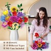 Plaxsoon 1015pcs Flower Bouquet Building Set Valentines Day, 18 Flowers Rose Building Block, Botanical Collection Toy for 6+ - 2 of 4