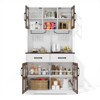 Gymojoy Kitchen Pantry Cabinet with Wine Glass Holder Microwave Stand Shelves for Dinning Room - 3 of 4
