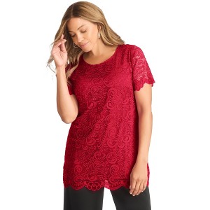 Jessica London Stretch Lace Tunic - 1 of 4