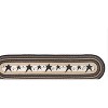 Earth Rugs Oval Patch Rug with Primitive Star Design, Black Theme, Jute, 2'x8' Runner - 2 of 3
