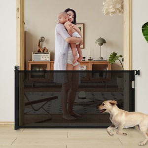 LAOTIES Retractable Baby Gate,Extra Wide Mesh Dog And Child Safety Gate,Child Safety Gate for Indoor And Outdoor Use - 1 of 4