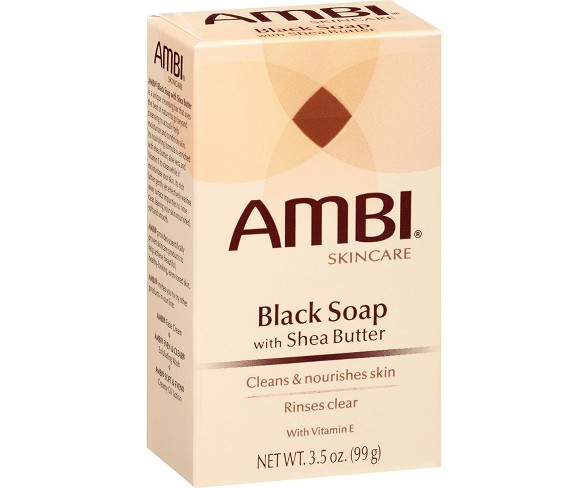 AMBI Skincare Black Soap with Shea Butter And  E Facial  - 3.5oz