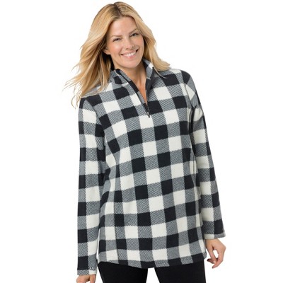 Woman Within Plus Size Microfleece Quarter-Zip Pullover