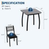 Coolmee Small Dining Table Set for 2,3-Piece Kitchen Table Set with Thick Wood Grain Tabletop & 2 Upholstered Chairs & Metal Frame, Compact Table Set - 2 of 4