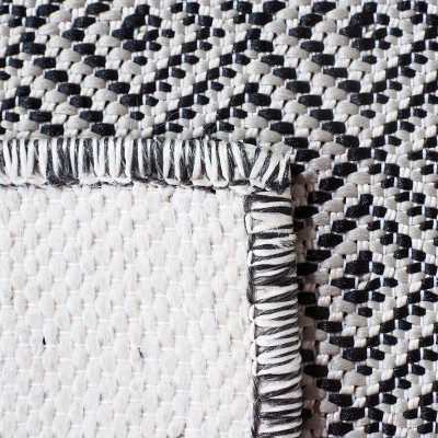 Hampton Grey and Black Rectangular Wool Area Rug