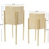 Storied Home Modern Boho Embossed Metal Planters with Stands, Set of 2 Sizes - 3 of 4