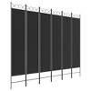 vidaXL 6-Panel Room Divider Black 94.5"x78.7" Fabric - 2 of 4