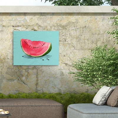 Summer Watermelon Outdoor Canvas Print with Light Blue Background