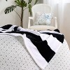 Super Soft Black and White Pattern Flannel Bed Blankets - NTBAY - 4 of 4