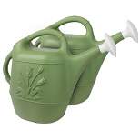 Union Products 63066 2 Gallon Plastic Indoor/Outdoor Watering Can w/ Tulip Design for Garden, Potted Plants, & Patio Pots, Sage Green Color, 2 Pack