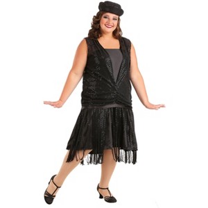 HalloweenCostumes.com Plus Size Jazz Flapper Costume - 1 of 4