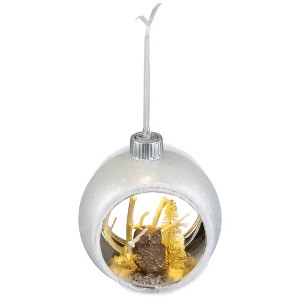 Northlight Owl Cutout Christmas Ornament - 3.75" - Silver and White - 1 of 4