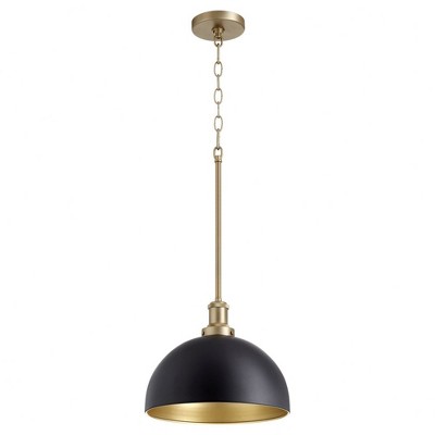 Quorum Lighting 1 - Light Pendant in  Noir/Aged Brass