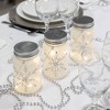 Lumabase 3ct Battery Operated Silver Snowflake Glass Mason Jars - 4 of 4