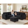 VANOMi 90.6’’ Corduroy Sectional Sofa with Storage Ottoman - 3 of 4