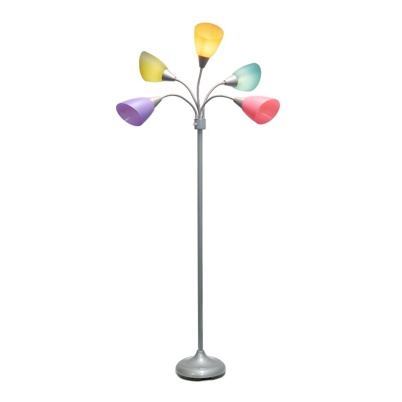 67" Contemporary Multi 5-Head Adjustable Gooseneck Floor Lamp - Simple Designs, 5 of 11