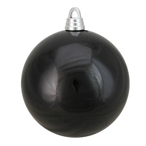 Northlight Shiny Shatterproof Christmas Ball Commercial Ornament - 12" (300mm) - Jet Black - 1 of 2