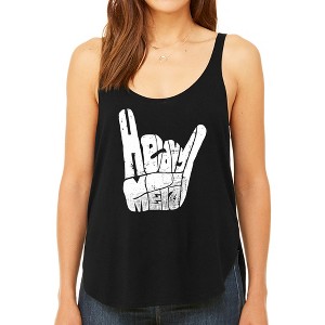 LA Pop Art Women's Premium Word Art Flowy Tank Top - Heavy Metal - 1 of 4