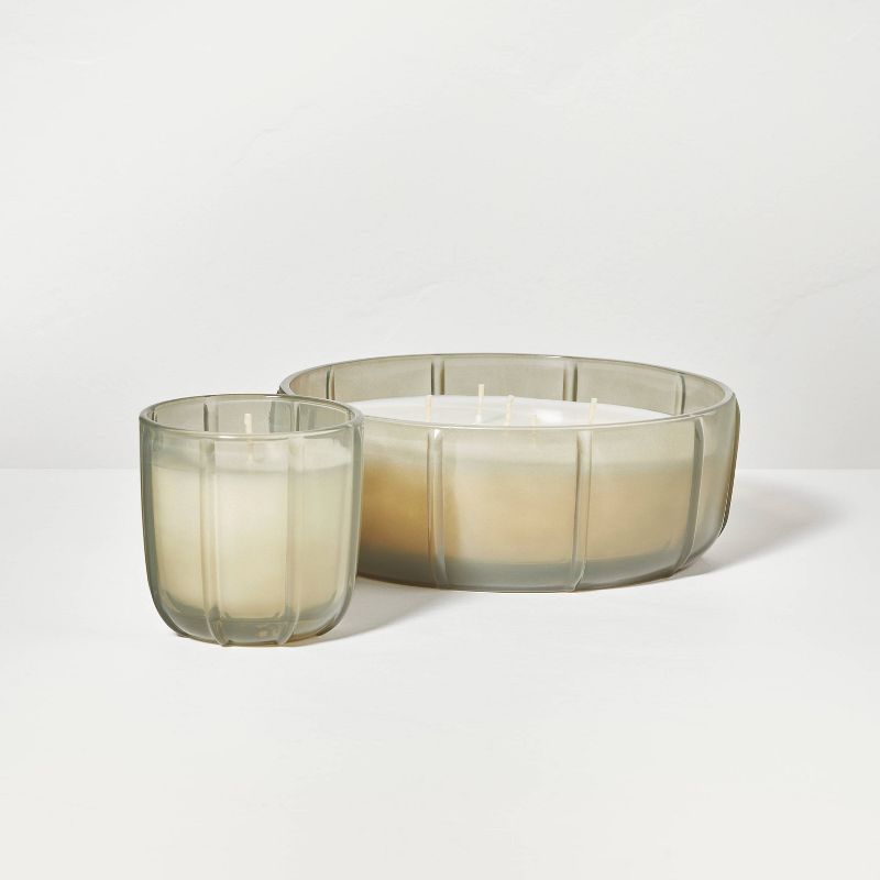Tinted Glass Grapefruit & Herbs Ribbed Jar Candle Light Green - Hearth & Hand™ with Magnolia, 5 of 8