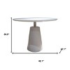 HomeRoots 42" White Wood and Metal Pedestal Base Round Top Dining Table - 3 of 4