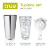 True 3-Piece Barware Set with 7 Cocktail Recipes and Measurements Printed on Mixing Glass, Glass and Stainless Steel, Multicolor - 3 of 4