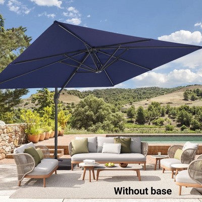Sonkuki 11.5×9FT Offset Outdoor Patio Aluminum Cantilever Umbrella with Infinite Canopy Angle Adjustment