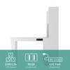 INFURNIC Decorative Bookshelf Corner Computer Desk with Charging Station and Storage, L-Shaped Study Table Writing Desk, White, 41.33"*28.54"*6.77" - 3 of 4