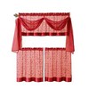 Kate Aurora Complete 4 Piece Linen Leaf Embroidered Complete Kitchen Curtain Set - 2 of 2