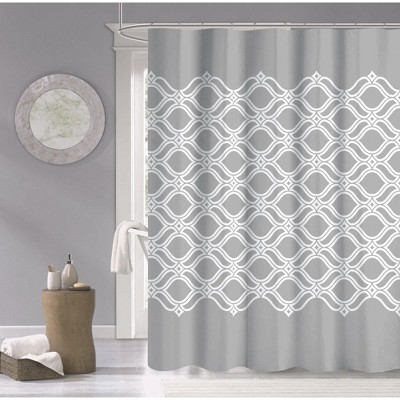 Dainty Home 3D Printed Textured 100% Cotton Shower Curtain